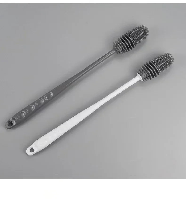Silicone Milk Bottle Brush Cup Scrubber Glass Cleaner Kitchen Cleaning Tool Long Handle Drink Bottle Glass Cup Cleaning Brush