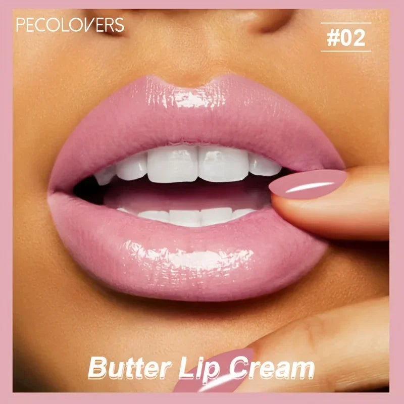 1PC Butter Silky Lip Gloss Hydrating Liquid Lipstick Pink Red Tones Long Lasting Lipgloss