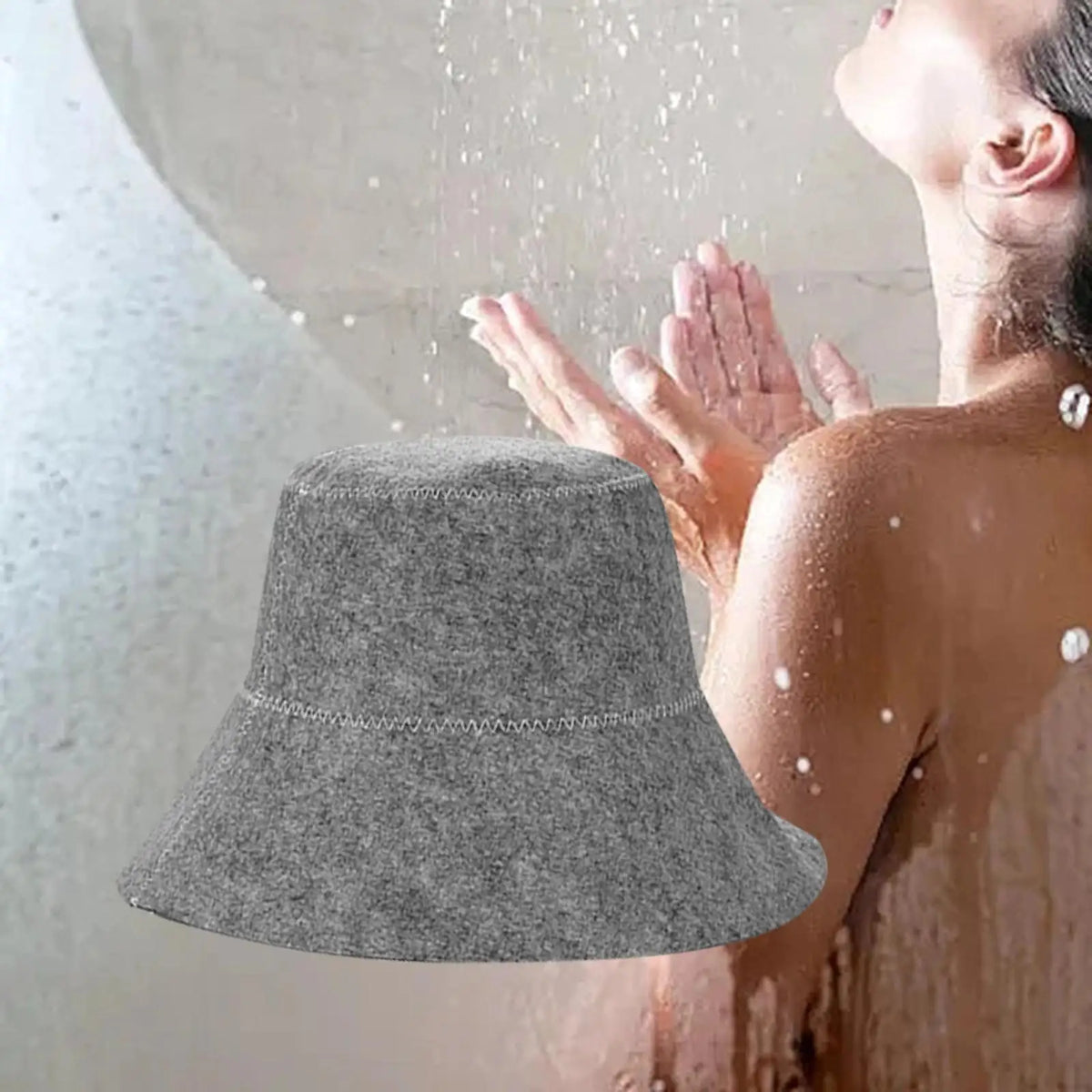 Sauna Felt Cap Bath Hat Sauna Hat Diameter 15.5cm Durable Good Water Absorption Hand Wash Recommended Portable for Men Women