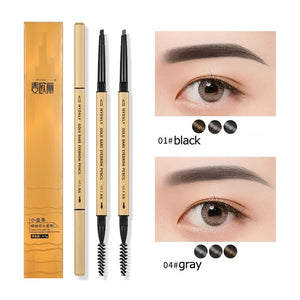 Small Gold Bars Double-end Ultra-fine Eyebrow Pencil Triangle Eyebrow Pen Refill Brow Brush Draw Stereoscopic Long-Lasting Brows