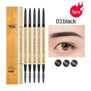 Small Gold Bars Double-end Ultra-fine Eyebrow Pencil Triangle Eyebrow Pen Refill Brow Brush Draw Stereoscopic Long-Lasting Brows