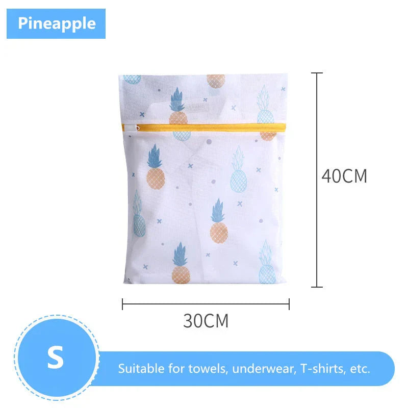 Laundry Bag Fine Mesh Cute Printted Washing Bags For Washing Machine Clothes Organizer Underwear Bra Clean Basket Multiple Sizes