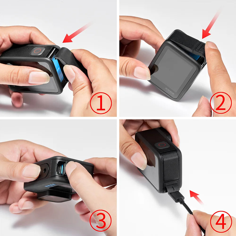 Replacement Battery Cover Side Door for GoPro Hero 13/12/11/10/9 Black, Dustproof Pass Through Door, Charging Without Removing