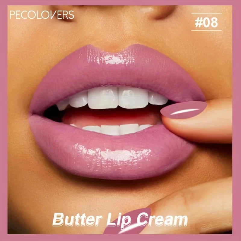 1PC Butter Silky Lip Gloss Hydrating Liquid Lipstick Pink Red Tones Long Lasting Lipgloss