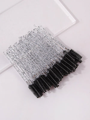 50pcs Reusable Crystal Rod Eyelash Brush Eyelash Comb Eyebrow Comb Eyelash Curl Spiral Multi purpose Portable Makeup Brush