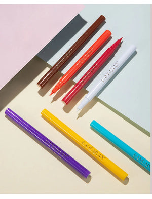 12-Piece Set Matte Colored Eyeliner Pens - Quick-Drying, Non-Smudging Liquid Eyeliner Pens