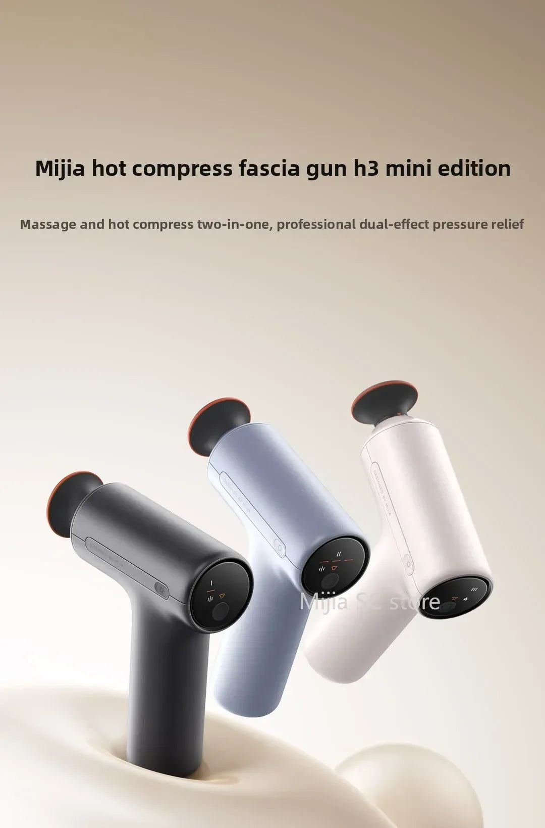 Xiaomi Mijia Hot Compress Fascia Gun H3 Mini 12kg Strong Thrust Sports Fitness Muscle Deep Massage 440g Portable Massager