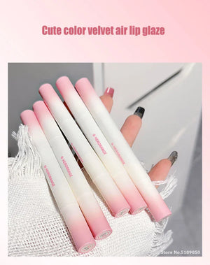 Liquid Lipstick With Cushion Applicator Velvet Matte Lip Gloss Moisturizing Creamy Soft Liquid Blush Lip Stick Multi-uses Makeup