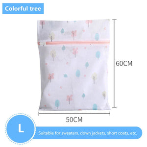 Laundry Bag Fine Mesh Cute Printted Washing Bags For Washing Machine Clothes Organizer Underwear Bra Clean Basket Multiple Sizes