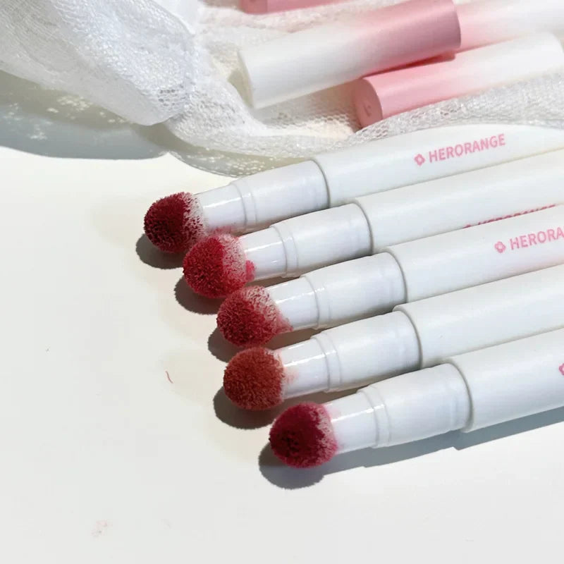 Liquid Lipstick With Cushion Applicator Velvet Matte Lip Gloss Moisturizing Creamy Soft Liquid Blush Lip Stick Multi-uses Makeup