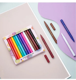 12-Piece Set Matte Colored Eyeliner Pens - Quick-Drying, Non-Smudging Liquid Eyeliner Pens