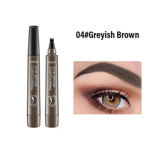 4 Splitted Head Eyebrow Pencil Long Last Smudge Proof Waterproof Sweat Proof High Pigmented Easy Apply Liquid Brow Makeup Pen