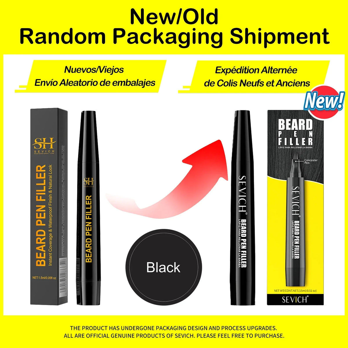 Waterproof Beard Pen Filler Men Moustache Coloring Pen Beard Coloring Filling Enhancer Black Fiber Hair Beard Stuffing Pen Tool