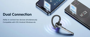 New Bee M53 Bluetooth Headset Wireless Headphone Dual-Mic Mute Noise Cancelling Earpiece Handsfree Earphones for Driver Office