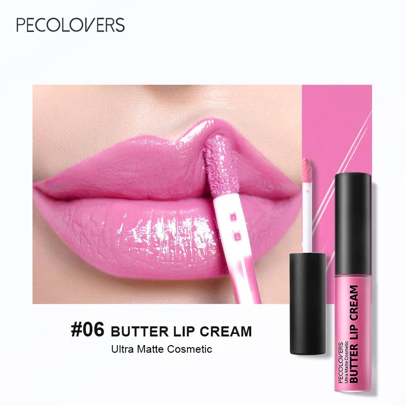 1PC Butter Silky Lip Gloss Hydrating Liquid Lipstick Pink Red Tones Long Lasting Lipgloss