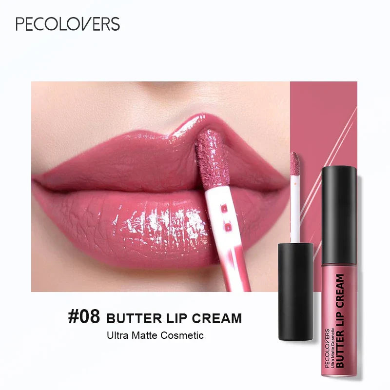 1PC Butter Silky Lip Gloss Hydrating Liquid Lipstick Pink Red Tones Long Lasting Lipgloss