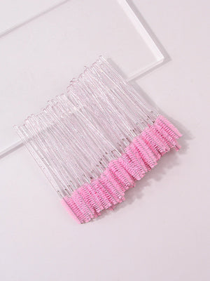 50pcs Reusable Crystal Rod Eyelash Brush Eyelash Comb Eyebrow Comb Eyelash Curl Spiral Multi purpose Portable Makeup Brush