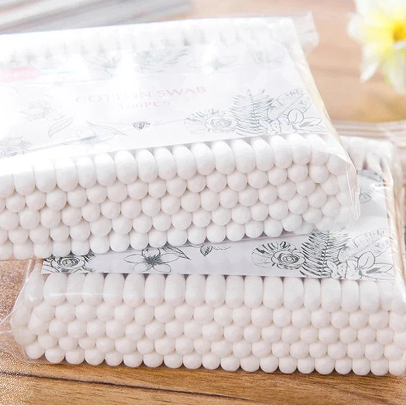 100/500pcs Double Head Cotton Swab Women Makeup Cotton Buds Tip For Wood Sticks Nose Ears Cleaning Health Care Tools