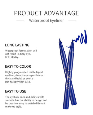 12-Piece Set Matte Colored Eyeliner Pens - Quick-Drying, Non-Smudging Liquid Eyeliner Pens