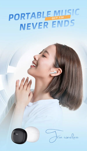 NEW QCY T20 Bluetooth 5.3 TWS Wireless Earphones 68ms Low Latency Earbuds 13mm Driver HIFI Headphones 4 Mics+ENC HD Call