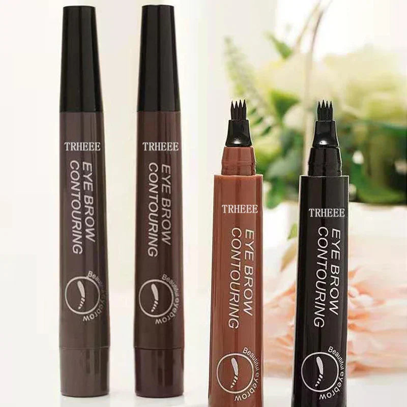 4 Splitted Head Eyebrow Pencil Long Last Smudge Proof Waterproof Sweat Proof High Pigmented Easy Apply Liquid Brow Makeup Pen