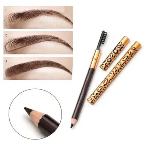 Lasting Color Double Head Eyebrow Pencil with Brush Waterproof Not Blooming Black Brown Professional Tint Shade Eyebrows Makeup