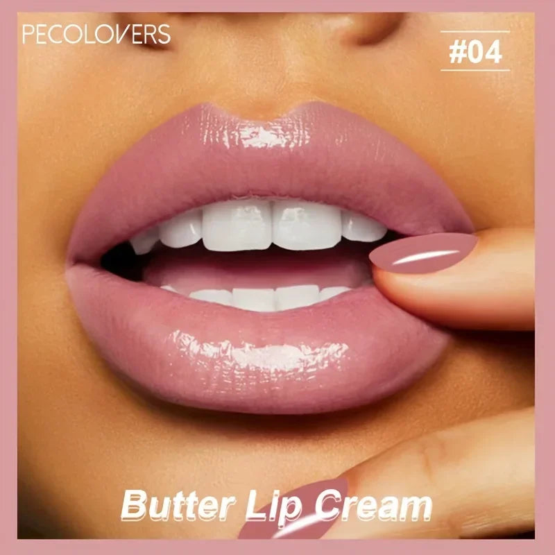 1PC Butter Silky Lip Gloss Hydrating Liquid Lipstick Pink Red Tones Long Lasting Lipgloss