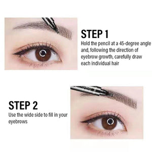 4 Splitted Head Eyebrow Pencil Long Last Smudge Proof Waterproof Sweat Proof High Pigmented Easy Apply Liquid Brow Makeup Pen