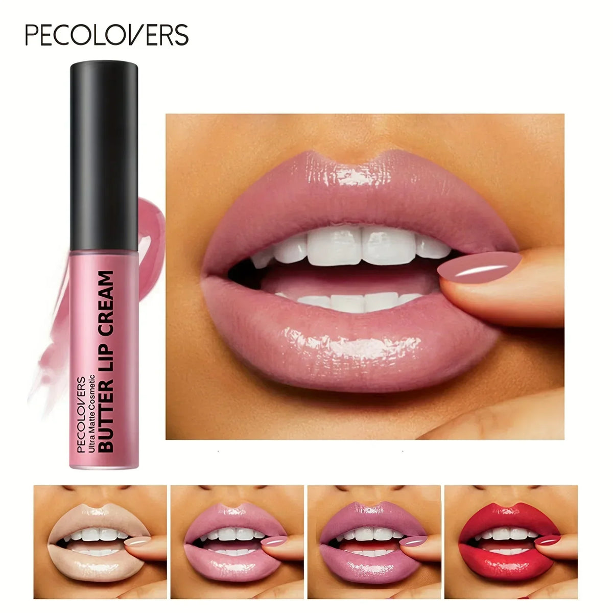 1PC Butter Silky Lip Gloss Hydrating Liquid Lipstick Pink Red Tones Long Lasting Lipgloss
