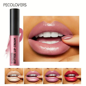 1PC Butter Silky Lip Gloss Hydrating Liquid Lipstick Pink Red Tones Long Lasting Lipgloss