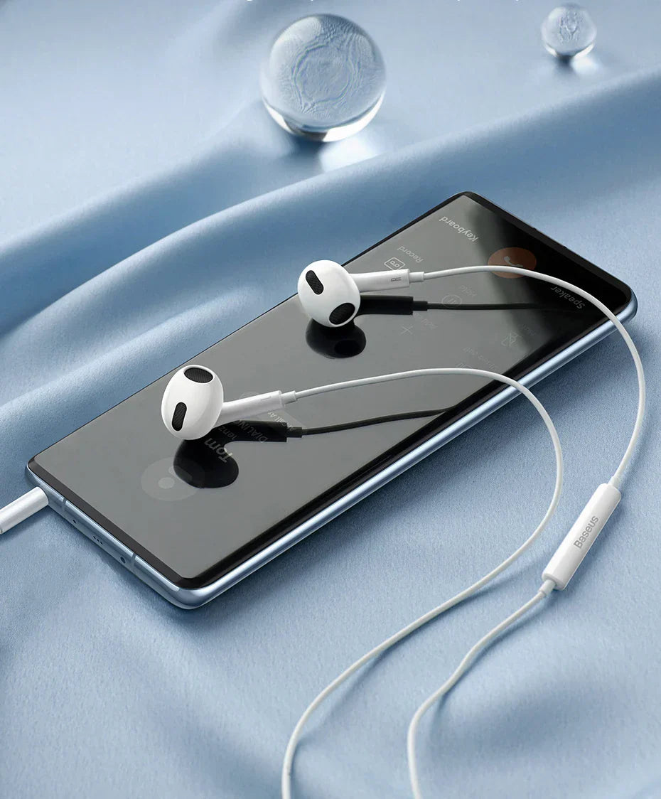 Baseus H17 3.5mm Wired Earphone with Microphone Wire-controlled in-ear Headphone For Music Sport In Ear Monitor Earbud Headset