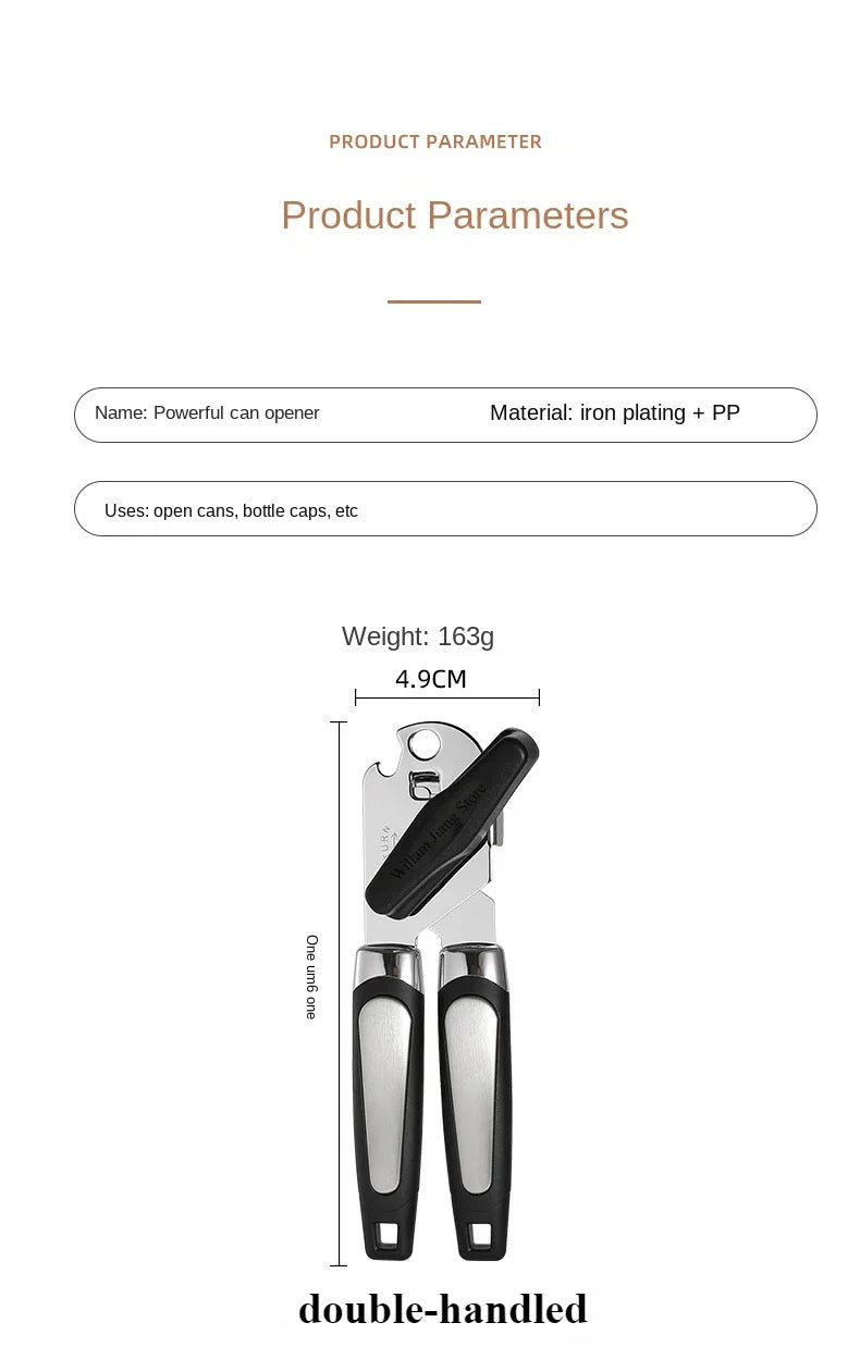 Professional Iron Manual Can Opener Multifunctional Stainless Steel Beer Handle Can Opener Kitchen Gadgets Bottle Openers Jar