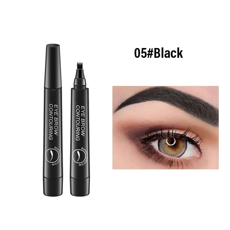 4 Splitted Head Eyebrow Pencil Long Last Smudge Proof Waterproof Sweat Proof High Pigmented Easy Apply Liquid Brow Makeup Pen