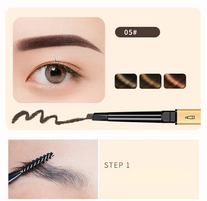 Small Gold Bars Double-end Ultra-fine Eyebrow Pencil Triangle Eyebrow Pen Refill Brow Brush Draw Stereoscopic Long-Lasting Brows