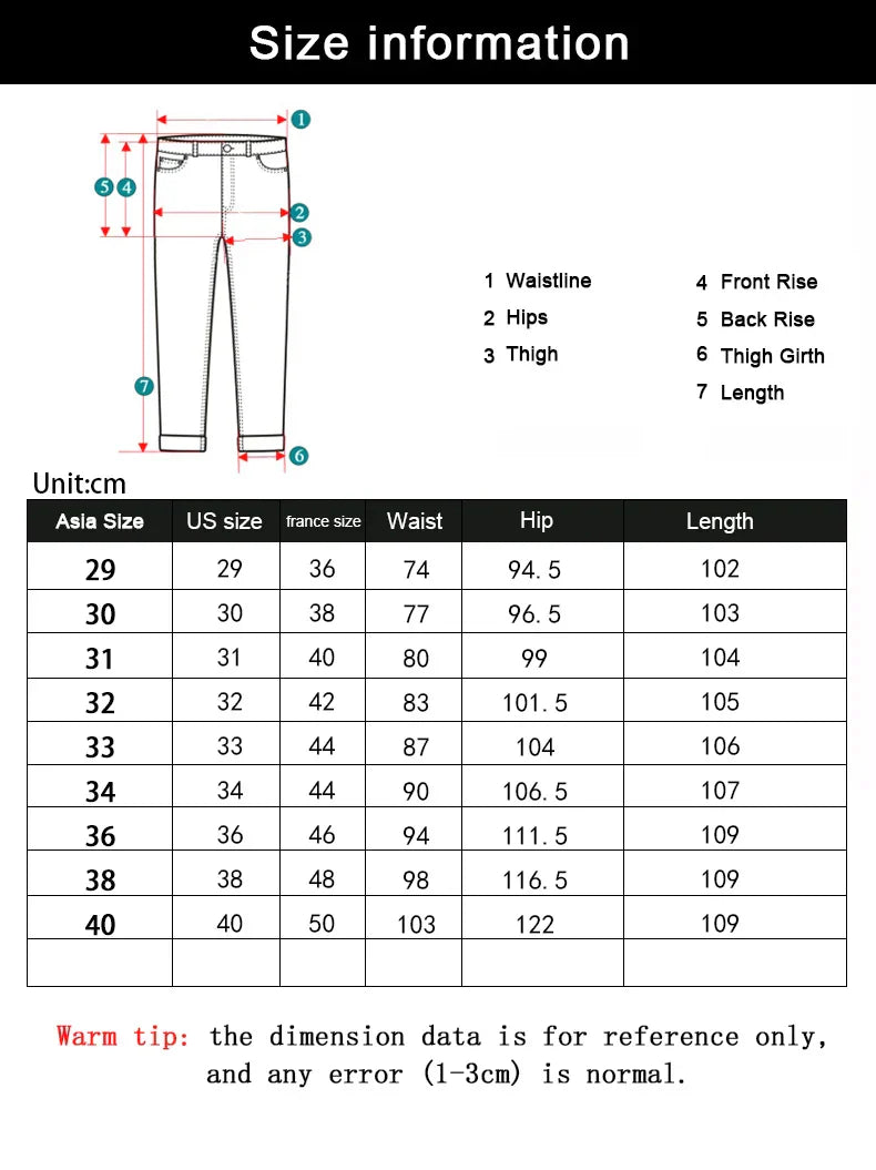 Wthinlee New Business Men's Jeans Casual Straight Stretch Fashion Classic Blue Black Work Denim Trousers Male Brand Clothing