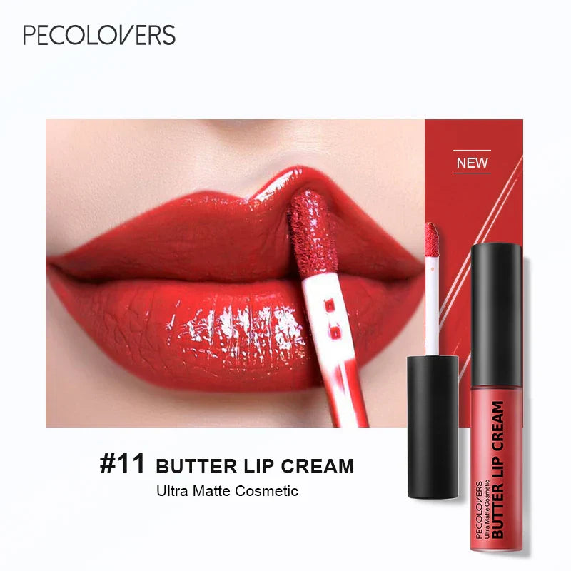 1PC Butter Silky Lip Gloss Hydrating Liquid Lipstick Pink Red Tones Long Lasting Lipgloss
