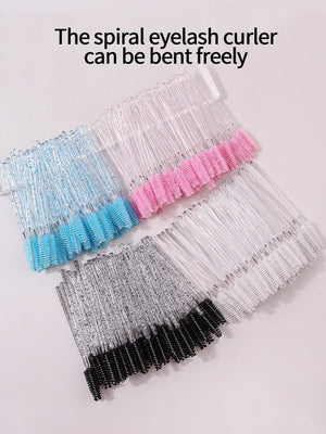 50pcs Reusable Crystal Rod Eyelash Brush Eyelash Comb Eyebrow Comb Eyelash Curl Spiral Multi purpose Portable Makeup Brush