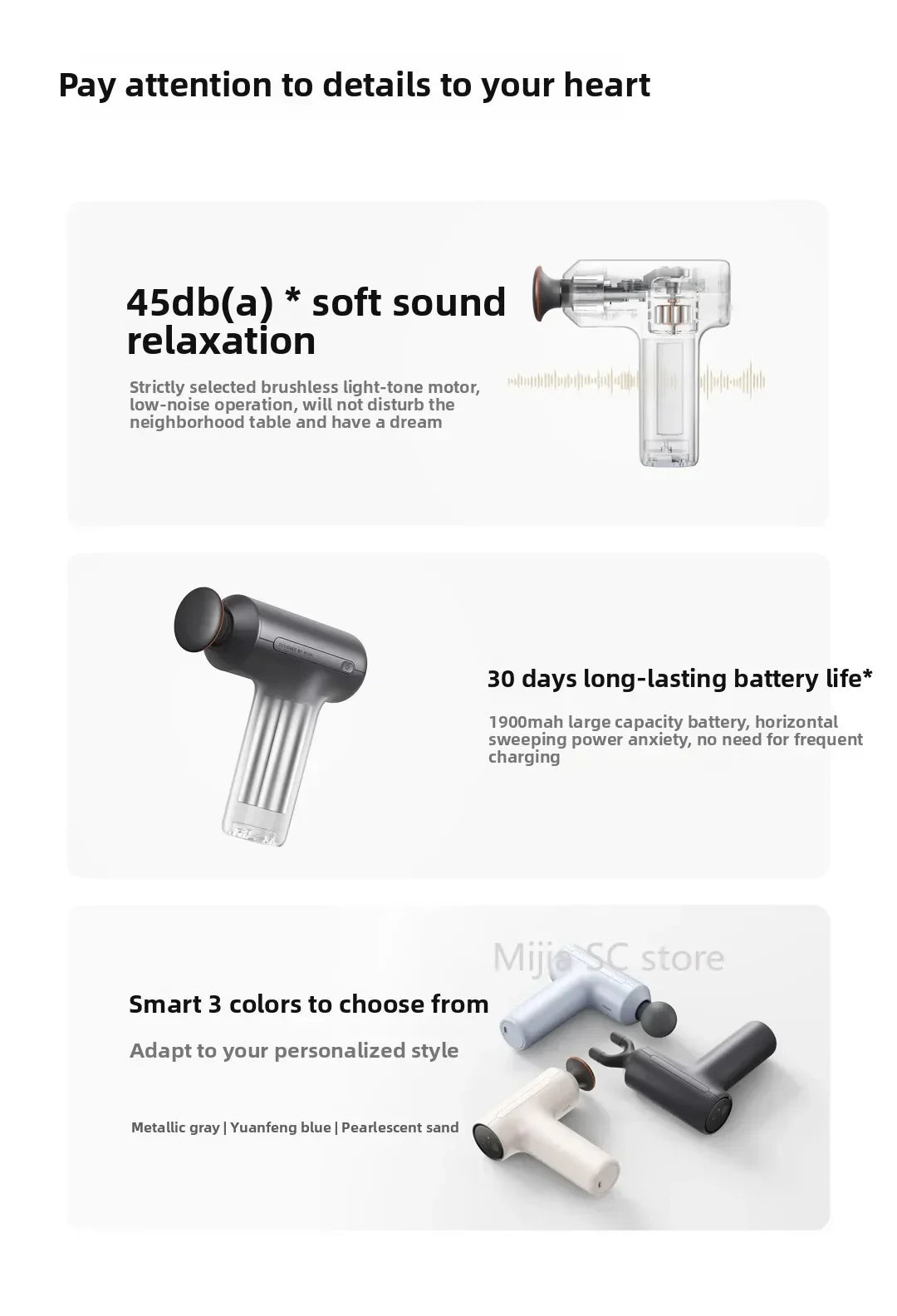 Xiaomi Mijia Hot Compress Fascia Gun H3 Mini 12kg Strong Thrust Sports Fitness Muscle Deep Massage 440g Portable Massager