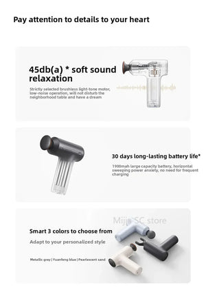 Xiaomi Mijia Hot Compress Fascia Gun H3 Mini 12kg Strong Thrust Sports Fitness Muscle Deep Massage 440g Portable Massager