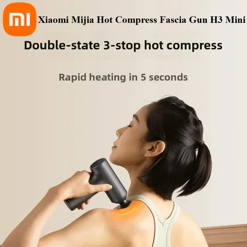 Xiaomi Mijia Hot Compress Fascia Gun H3 Mini 12kg Strong Thrust Sports Fitness Muscle Deep Massage 440g Portable Massager