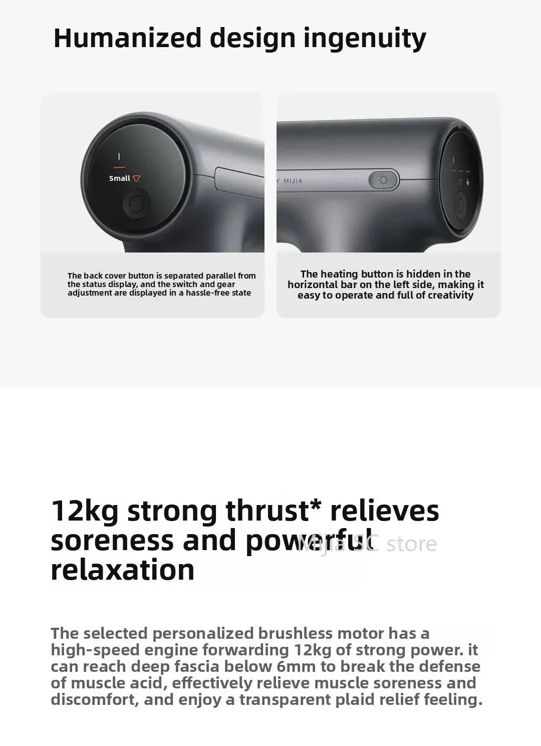 Xiaomi Mijia Hot Compress Fascia Gun H3 Mini 12kg Strong Thrust Sports Fitness Muscle Deep Massage 440g Portable Massager