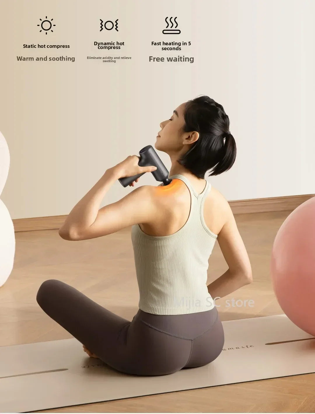 Xiaomi Mijia Hot Compress Fascia Gun H3 Mini 12kg Strong Thrust Sports Fitness Muscle Deep Massage 440g Portable Massager