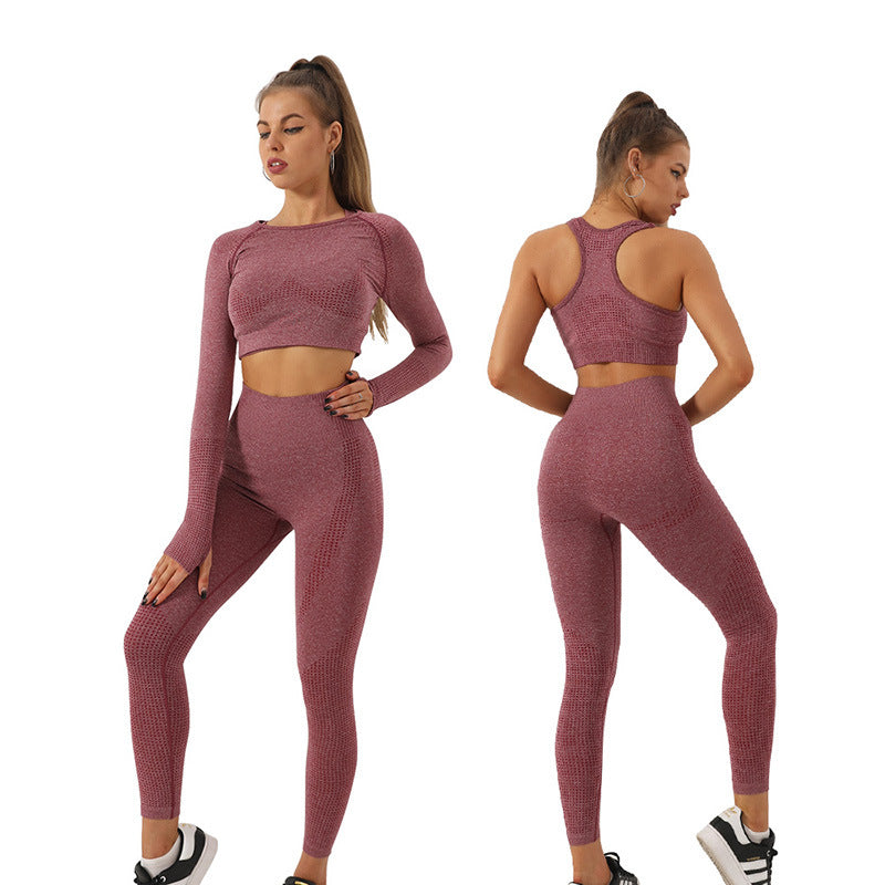 Women's Fashion Dot Fitness Yoga Outfit Five-Piece Set
