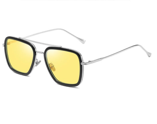 Flat Mirror Retro Men's And Women's Iron Man With The Same Frame Glasses