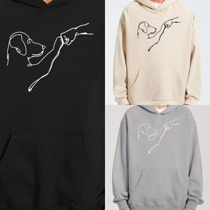 Dog And Man Printed Hoodie